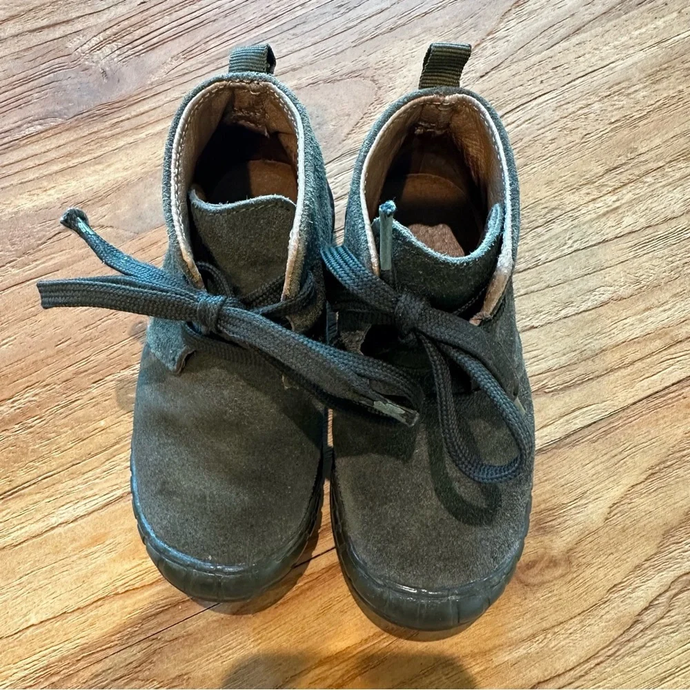 Umi Toddler Boys Army Green Suede Leather Lace Up Rubber Toe‎ Boots Booties 8.5